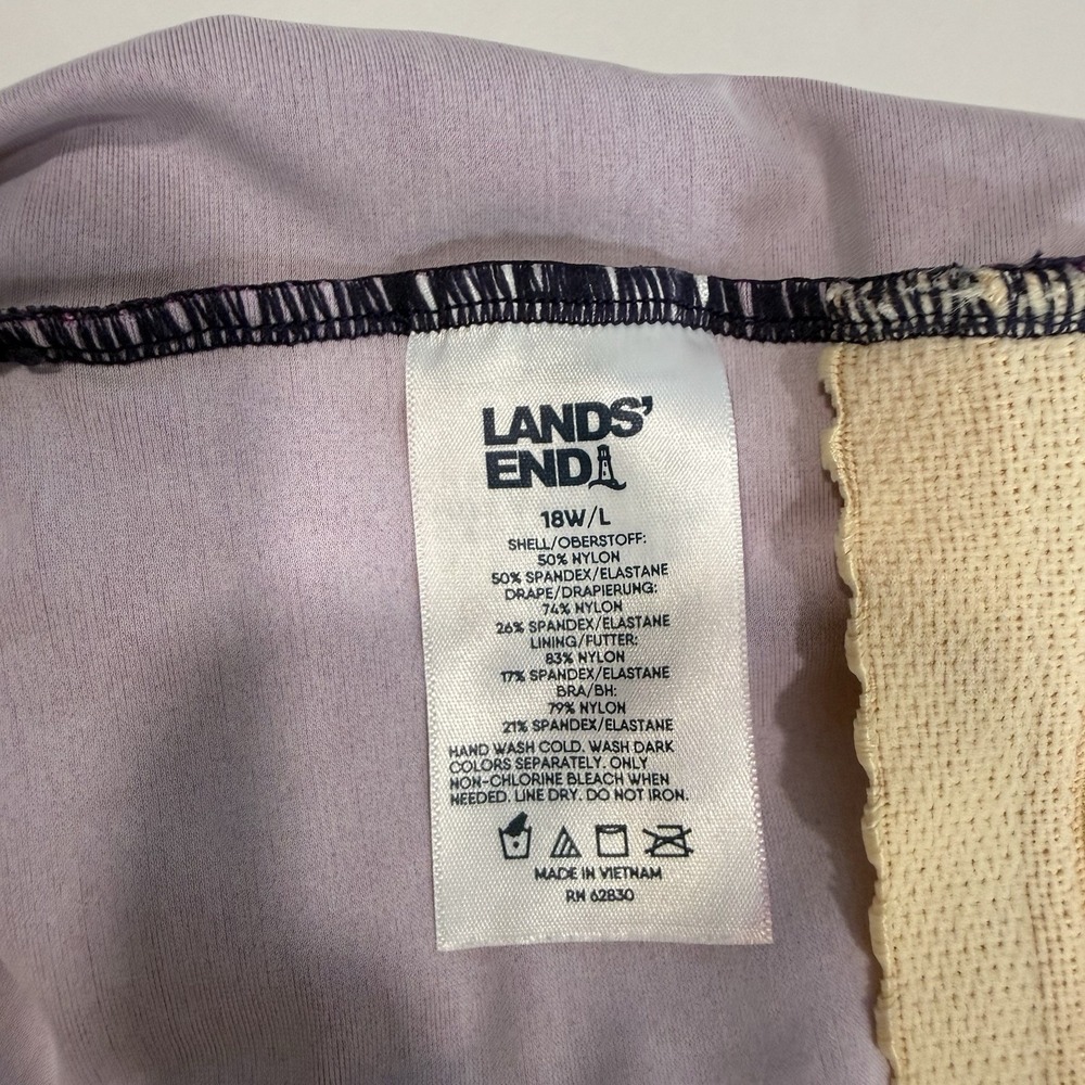 Lands End SlenderSuit Wrap 1 Piece Swimsuit Pink Ombre Tummy Control 18W TALL - Picture 10 of 10